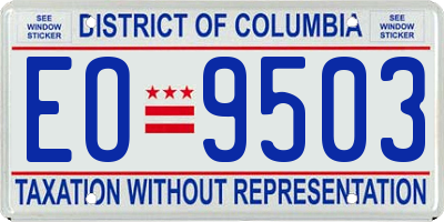 DC license plate EO9503