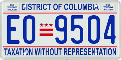 DC license plate EO9504