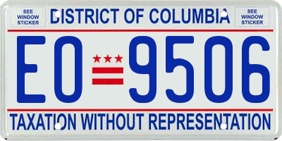 DC license plate EO9506