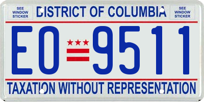 DC license plate EO9511