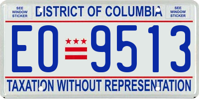 DC license plate EO9513