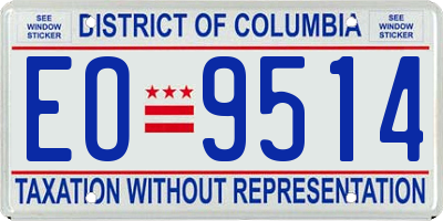 DC license plate EO9514