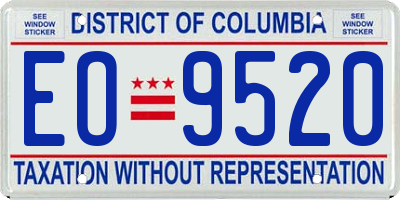 DC license plate EO9520