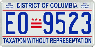 DC license plate EO9523