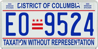 DC license plate EO9524
