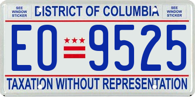 DC license plate EO9525