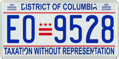 DC license plate EO9528