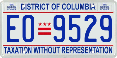 DC license plate EO9529