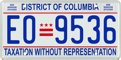 DC license plate EO9536