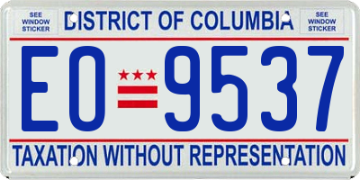 DC license plate EO9537