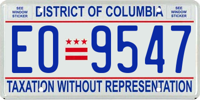 DC license plate EO9547