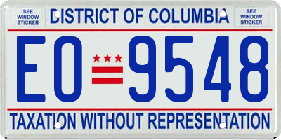 DC license plate EO9548