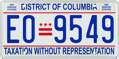 DC license plate EO9549