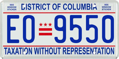 DC license plate EO9550