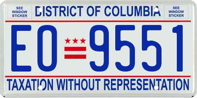 DC license plate EO9551