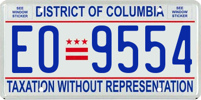 DC license plate EO9554