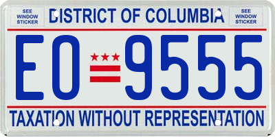 DC license plate EO9555