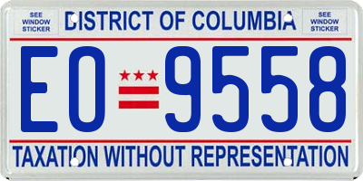 DC license plate EO9558