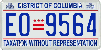 DC license plate EO9564