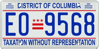 DC license plate EO9568