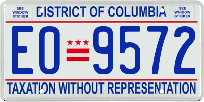 DC license plate EO9572