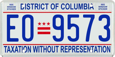 DC license plate EO9573