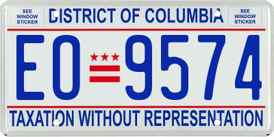 DC license plate EO9574