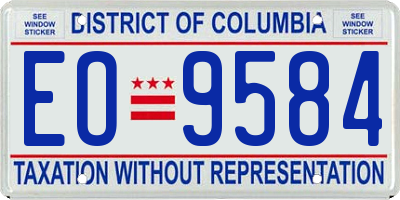 DC license plate EO9584