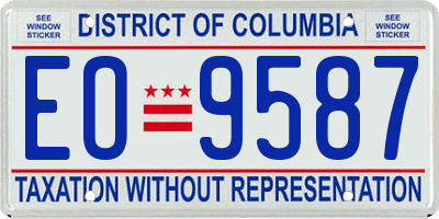 DC license plate EO9587