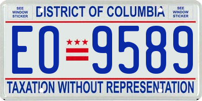 DC license plate EO9589