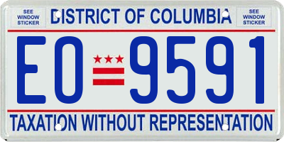 DC license plate EO9591