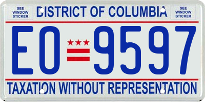 DC license plate EO9597