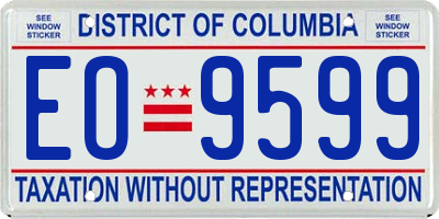 DC license plate EO9599