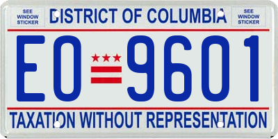 DC license plate EO9601
