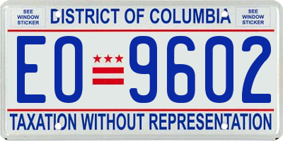 DC license plate EO9602