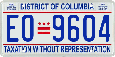 DC license plate EO9604