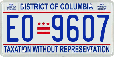DC license plate EO9607