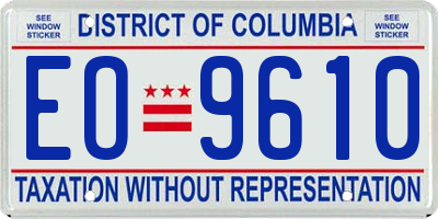 DC license plate EO9610