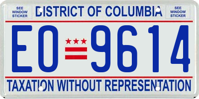 DC license plate EO9614