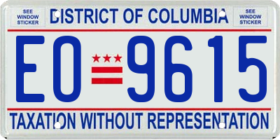 DC license plate EO9615