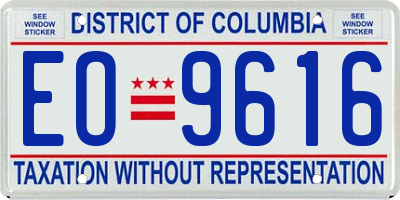 DC license plate EO9616