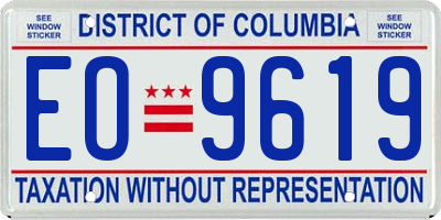 DC license plate EO9619