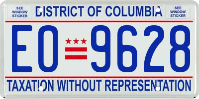 DC license plate EO9628