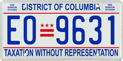 DC license plate EO9631