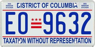 DC license plate EO9632