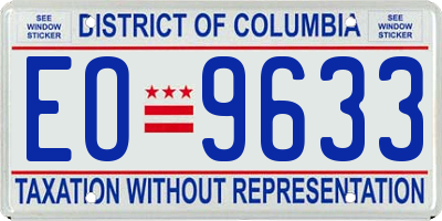 DC license plate EO9633