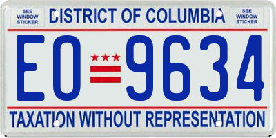 DC license plate EO9634