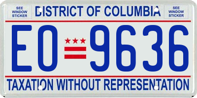 DC license plate EO9636