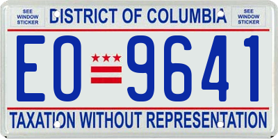 DC license plate EO9641