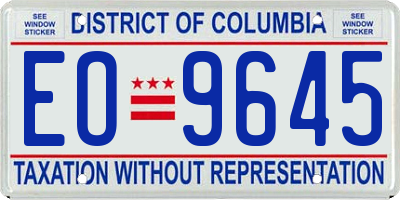 DC license plate EO9645